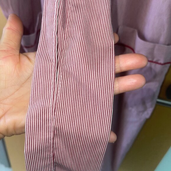 Sea Island Loungewear Vintage Mens Robe One Size Red Striped Pockets Wrap - Picture 5 of 10